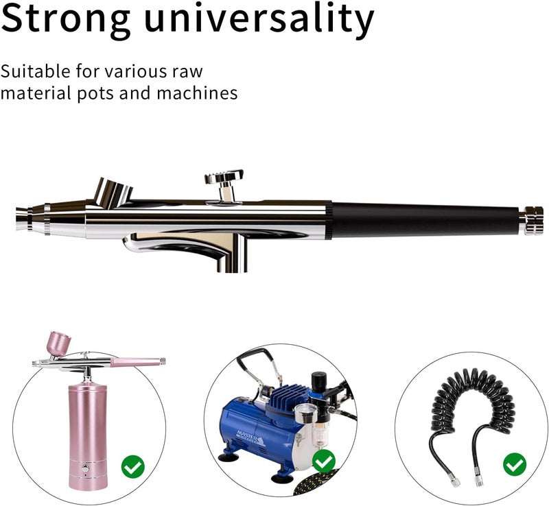 crpen Airbrush Kit Portable Airbrush Accessories Air Brush Kit 0.3 mm Needles Air Brush Gun Set for Painting,Model,Cake Decorating，Makeup，Nail Art (Black -0.3 Nozzle) - Image 5